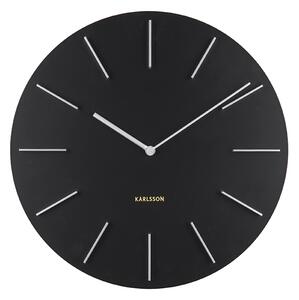 Nástěnné hodiny Discreet černé š. stříbrné KARLSSON (Barva - černá)