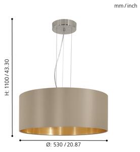 Eglo 31607 - Lustr na lanku MASERLO 3xE27/60W/230V