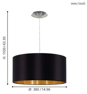 Eglo 31599 - Lustr na lanku MASERLO 1xE27/60W/230V