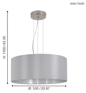 Eglo 31606 - Lustr na lanku MASERLO 3xE27/60W/230V