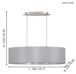 Eglo 31612 - Lustr na lanku MASERLO 2xE27/60W/230V