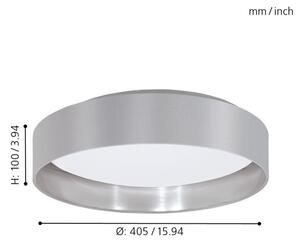 Eglo 31623 - LED Stropní svítidlo MASERLO LED/16W/230V pr. 40,5 cm šedá/stříbrná