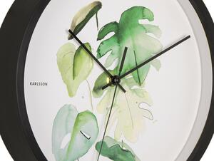 Nástěnné hodiny Botanical monstera print KARLSSON (Barva-zelená)