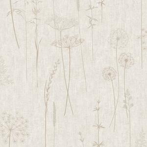 Vliesová tapeta na zeď, béžová, luční květiny a trávy, 104887, Simplicity, Graham Brown