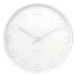 Nástěnné hodiny Pan Bílý čísla, bílé pouzdro KARLSSON (Barva - bílá)