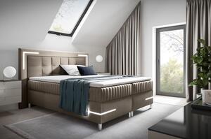 Manželská postel 180x200 RONA 2 - světle hnědá + topper ZDARMA