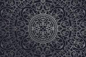 Tapeta orientální ornament v černobílém - 225x150 cm