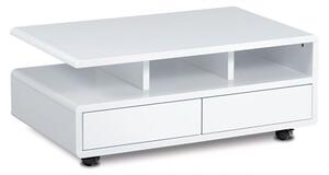 Konferenční stolek 100x60x41, bílý vysoký lesk, AHG-620 WT