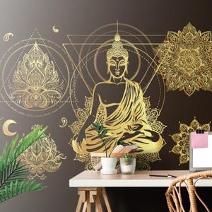 Samolepící tapeta zlatý Buddha - 300x270