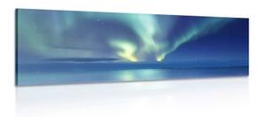 Obraz polární záře nad oceánem - 150x50 cm