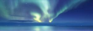 Obraz polární záře nad oceánem - 120x40 cm