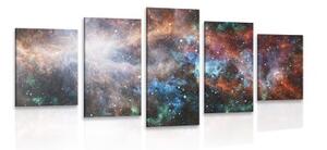 5-dílný obraz nekonečná galaxie - 200x100 cm