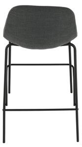 Barová židle MARIOLA NEW látka tmavě šedá, kov černý lak