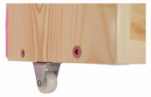 Tempo Kondela Postel s PC stolem, borovicové dřevo / růžová, 90x200 cm, ALZENA
