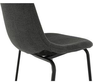 Barová židle MARIOLA NEW látka tmavě šedá, kov černý lak