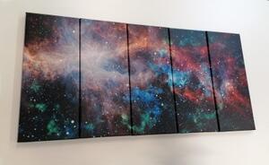 5-dílný obraz nekonečná galaxie - 100x50 cm