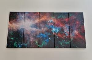 5-dílný obraz nekonečná galaxie - 100x50 cm