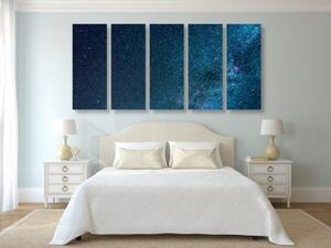 5-dílný obraz nádherná mléčná dráha mezi hvězdami - 100x50 cm