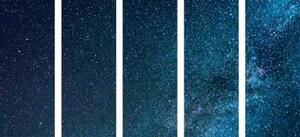 5-dílný obraz nádherná mléčná dráha mezi hvězdami - 100x50 cm