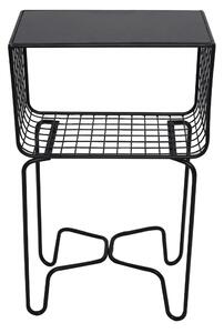 TEMPO Kovový odkládací stolek, černá, LONIO