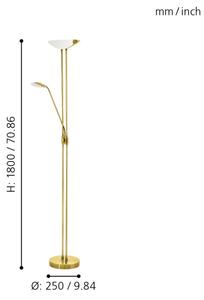 Eglo 93877 - LED stmívatelná lampa BAYA 1 LED/20W + LED/2,5W mosaz