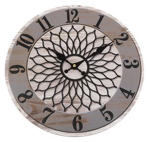 Nástěnné hodiny Mandala 34 cm, šedá