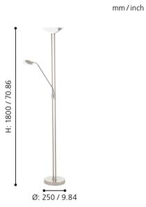Eglo 93874 - LED stmívatelná lampa BAYA 1 LED/20W + LED/2,5W matný chrom