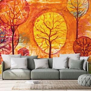 Tapeta stromy v barvách podzimu - 450x300 cm