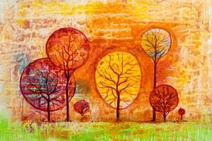 Tapeta stromy v barvách podzimu - 150x100 cm
