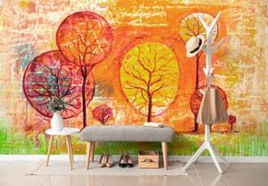 Tapeta stromy v barvách podzimu - 150x100 cm