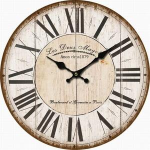 Dřevěné nástěnné hodiny Les Deux, pr. 34 cm