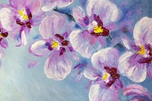 Tapeta romantické fialové květiny - 150x100 cm