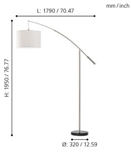 Eglo 92206 - Stojací lampa NADINA 1xE27/60W/230V