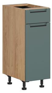 BRW Kuchyně Family Line Iris D1S-30/82-P/SFB, dub hikora/boho green matt