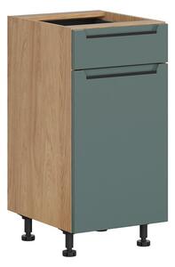 BRW Kuchyně Family Line Iris D1S-40/82-L/SFB, dub hikora/boho green matt