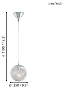 Eglo 93073 - Lustr na lanku LUBERIO 1xE27/60W/230V pr. 25 cm