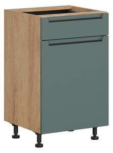 BRW Kuchyně Family Line Iris D1S-50/82-P/SFB, dub hikora/boho green matt