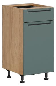 BRW Kuchyně Family Line Iris D1S-40/82-P/SFB, dub hikora/boho green matt