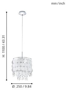 Eglo 93092 - Lustr FEDRA 2 1xE27/60W/230V