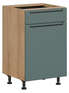 BRW Kuchyně Family Line Iris D1S-50/82-L/SFB, dub hikora/boho green matt