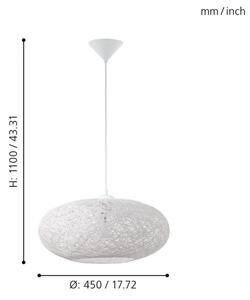 Eglo 93373 - Závěsné svítidlo CAMPILO 1xE27/60W/230V