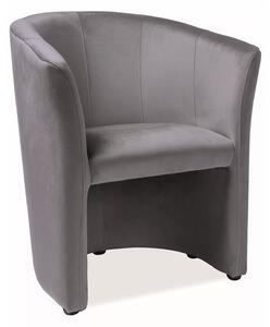 Křeslo TM-1 velvet, šedá