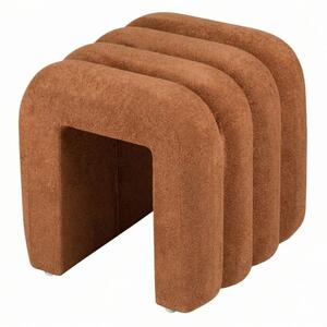 CHENILLE Taburet plyšový 40 cm - terakota