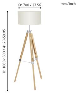 Eglo 44114 - Stojací lampa LANTADA 1xE27/60W/230V