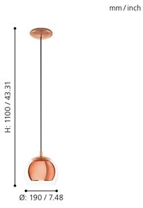 Eglo 94589 - Lustr ROCAMAR 1xE27/60W/230V