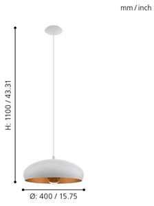 Eglo 94606 - Lustr MOGANO 1xE27/60W/230V
