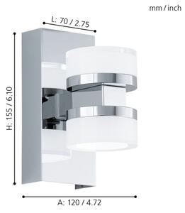 Eglo 94651 - LED Koupelnové nástěnné svítidlo ROMENDO 2xLED/4,5W/230V IP44