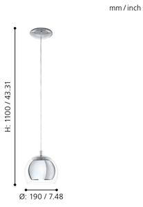 Eglo 94592 - Lustr ROCAMAR 1xE27/60W/230V