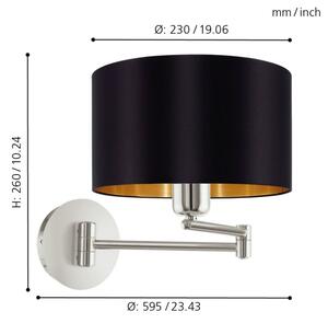 Eglo 95054 - Nástěnné svítidlo MASERLO 1xE27/60W/230V