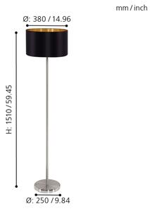 Eglo 95169 - Stojací lampa MASERLO 1xE27/60W/230V